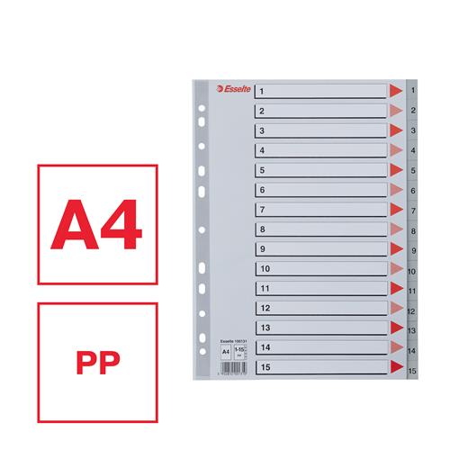Register PP A4 1-15 grå