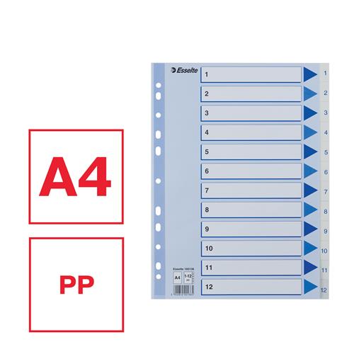 Register PP A4 1-12 hvid