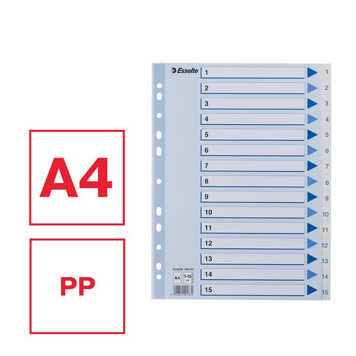 Register PP A4 1-15 hvid