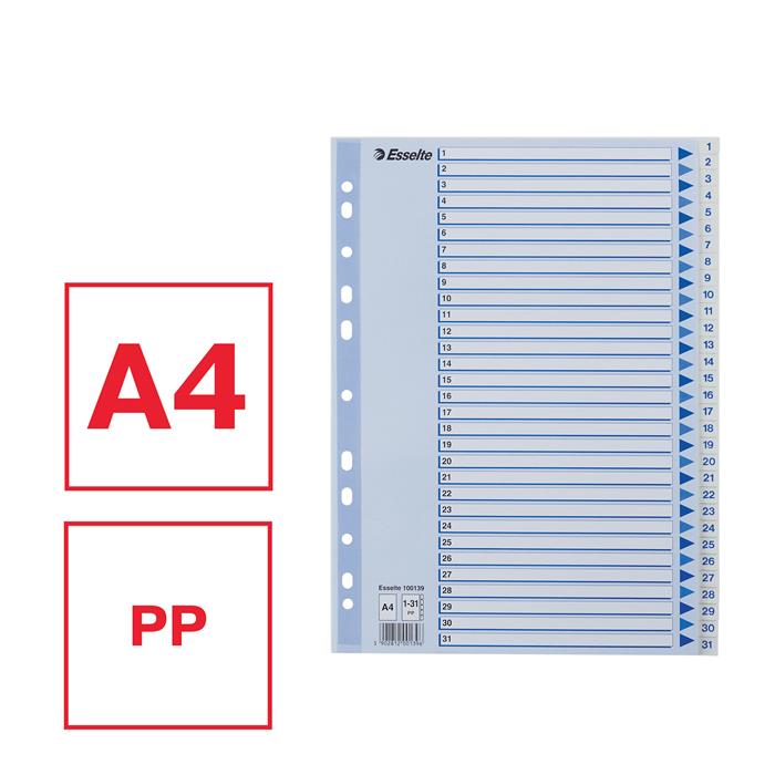 Register PP A4 1-31 hvid