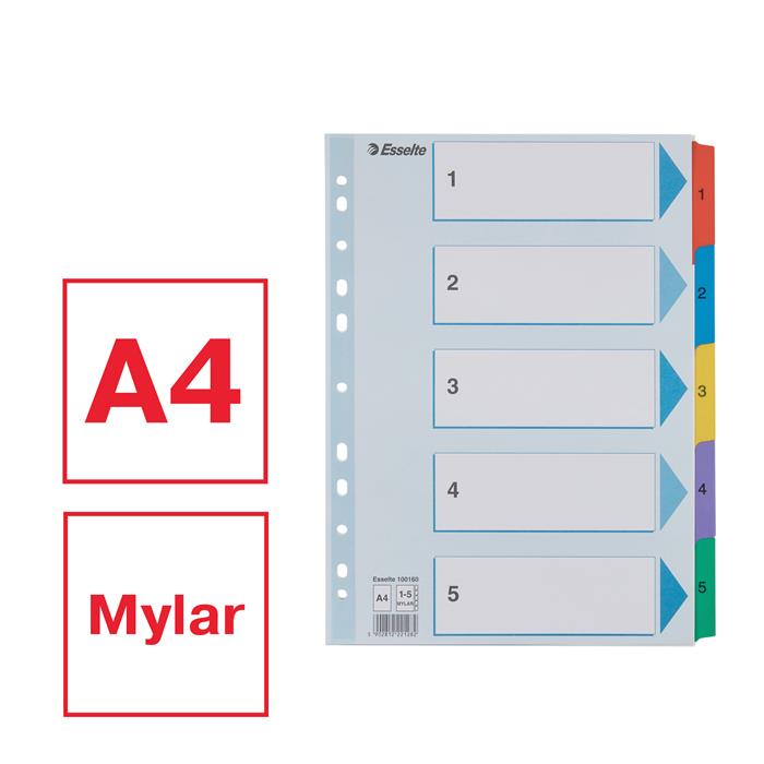 Register Mylar karton A4 1-5