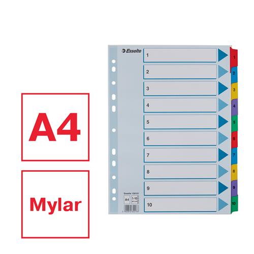 Register Mylar karton A4 1-10