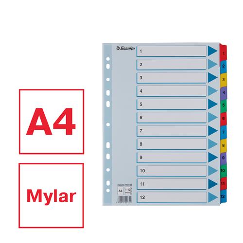 Register Mylar karton A4 1-12