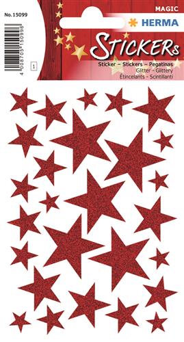 Herma stickers Magic julestjerner rød (1)