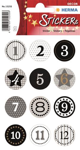 Herma stickers Decor jule kalendergaver sort 1-24 (2)