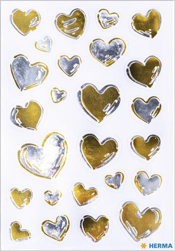Herma stickers Creative hearts gold silver (1)
