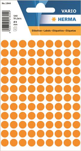 Herma etiket manuel ø8 neon orange (540)