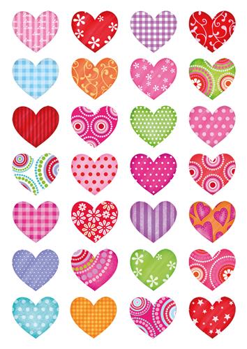 Herma stickers Decor spraglede hjerter (3)