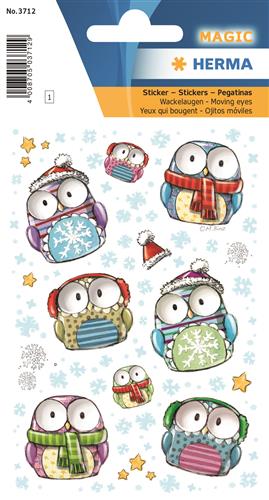 Herma stickers Magic vinter/jule ugler m/øjne (1)