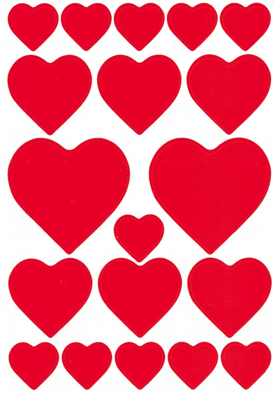 Herma stickers Decor røde hjerter (3)