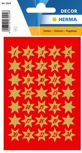 Herma stickers Decor julekalender stjerner 1-24 (3)