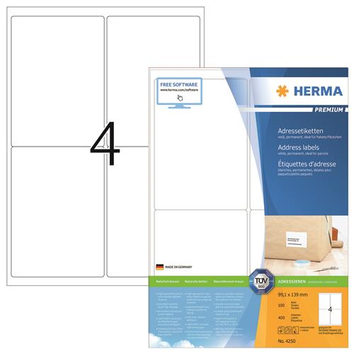 Herma etiket Premium A4 100 99,1x139 (400)