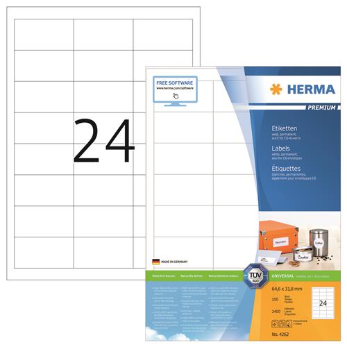 Herma etiket Premium A4 100 64,6x33,8 (2400)