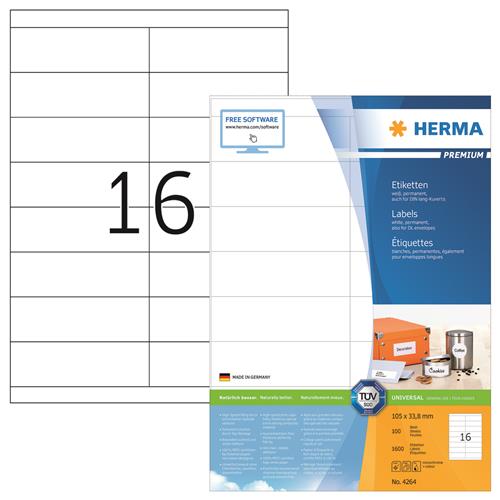 Herma etiket Premium A4 100 105x33,8 (1600)