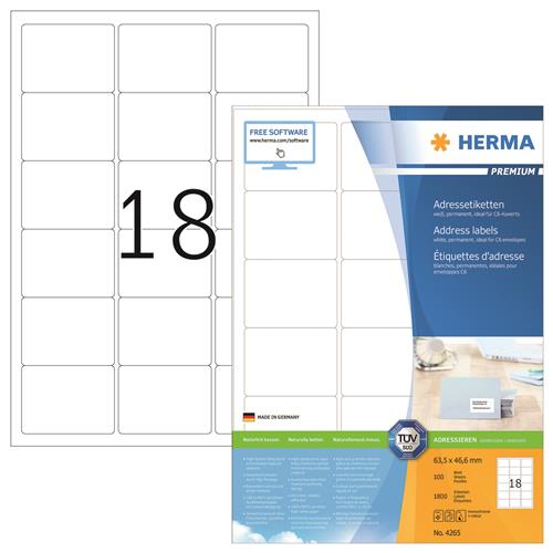 Herma etiket Premium A4 100 63,5x46,6 (1800)