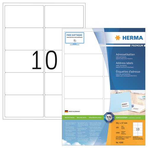 Herma etiket Premium A4 100 99,1x57,0 (1000)