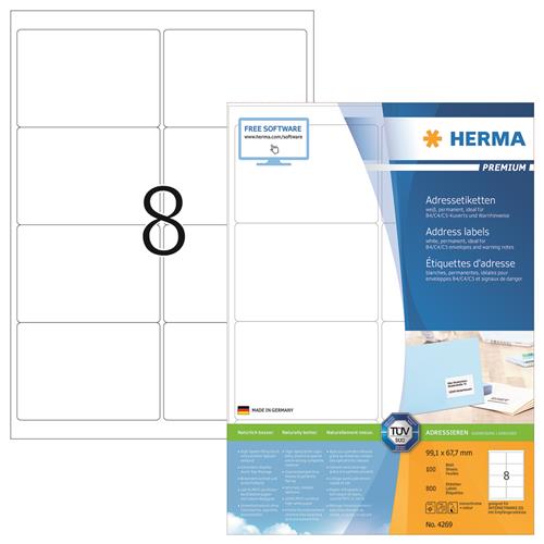 Herma etiket Premium A4 100 99,1x67,7 (800)