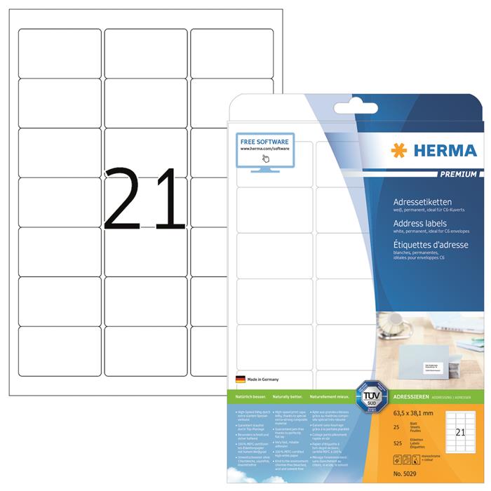 Herma etiket Premium 63,5x38,1 (525)