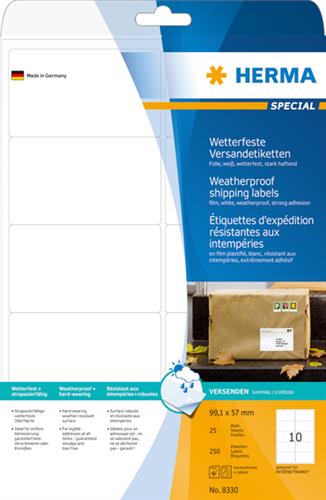 Herma label shipping/forsendelse - ekstra stærk 99,1x57 (250