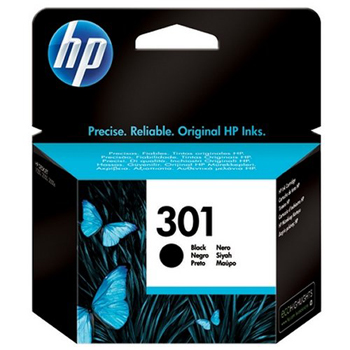 HP 301 black ink cartridge, blistered