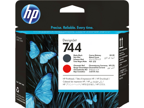 HP 744 Matte black &ChromaticRed DesignJet Printhead