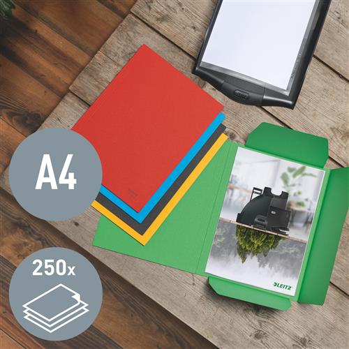 3-klap mappe recycle karton A4 grøn