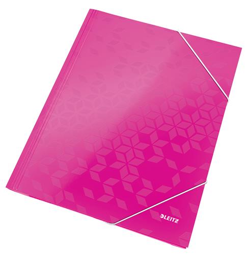 3-klap elastikmappe WOW A4 pink