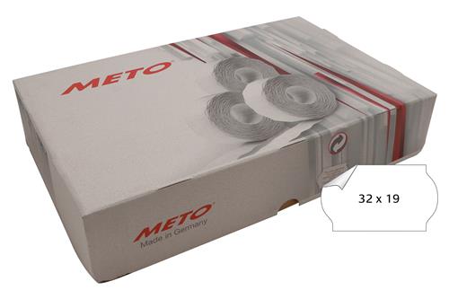 Meto etiket aftag 32x19 hvid (30rl/1000)
