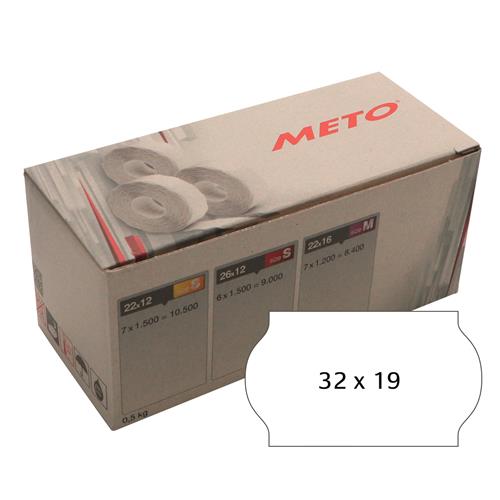 Meto etiket perm 32x19 hvid (5rl/1000)