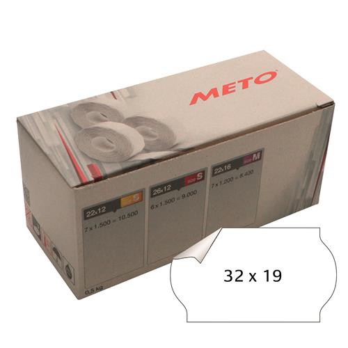 Meto etiket aftag 32x19 hvid (5rl/1000)