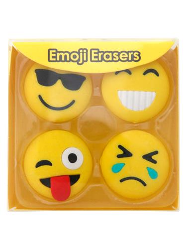 Viskelæder Emojis 4/sæt
