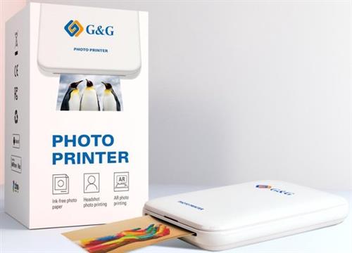 G&G foto printer i lommeformat, hvid