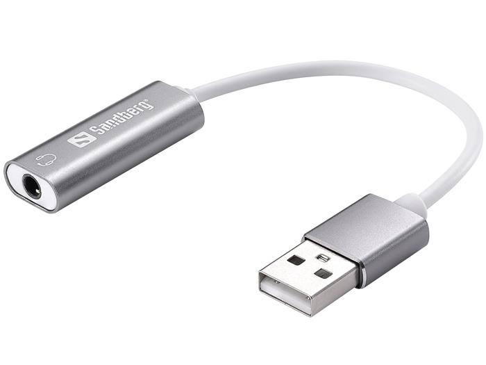 Headset USB converter, Silver/White