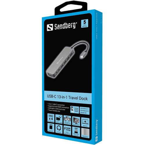 Sandberg USB-C 13-in-1 Travel Dock