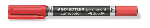 Marker Lumocolor Duo Perm 0,6-1,5mm rød