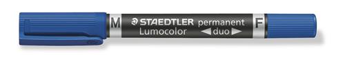 Marker Lumocolor Duo Perm 0,6-1,5mm blå