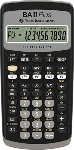 Texas BAII Plus financial calculator uk manual