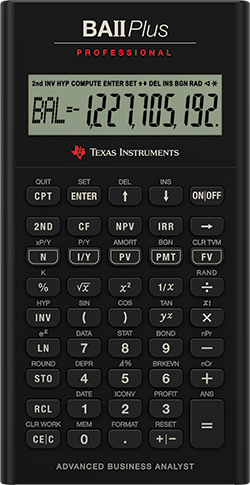 Texas BAII Plus Pro financial calculator uk manual