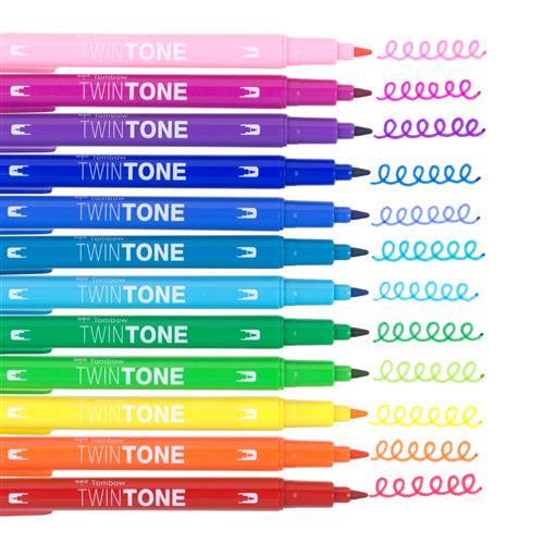 Marker Tombow TwinTone Rainbow 0,3/0,8 (12)