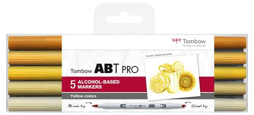 Marker alcohol ABT PRO Dual Brush 5P-5 Yellow colours (5)
