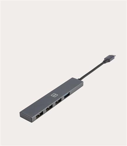 4-IN-1 Type C Hub w/USB3.0/USB2.0, Grey