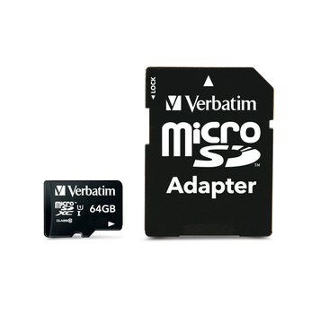 Micro SDXC Card 64GB Class 10 w/adaptor