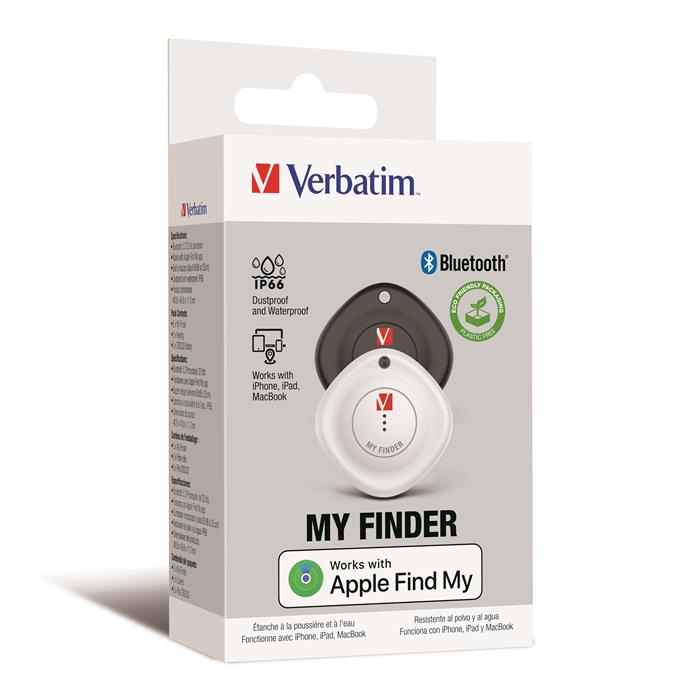 Verbatim My Finder Bluetooth Tracker, Black/White (2-pack)