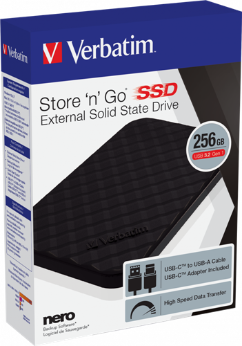 Store ‘n’ Go Portable SSD USB 3.2 (Gen 1) 256GB, Black