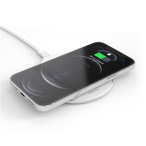Aura - The Wireless Charging Pad, Glass White/Silver