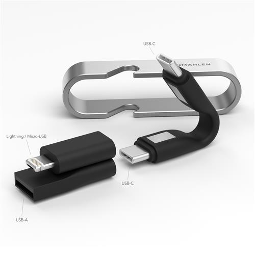 High Six - The 6-In-1 Charging Cable, Black/Silver