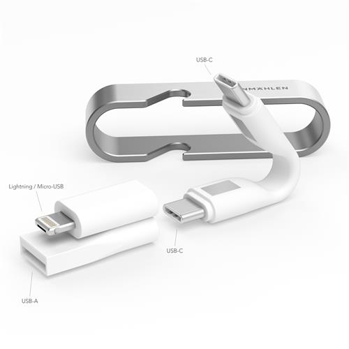 High Six - The 6-In-1 Charging Cable, Silver/White
