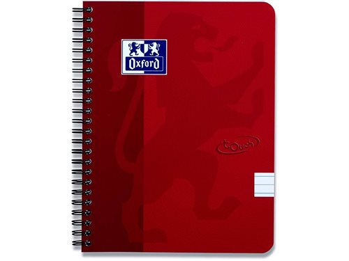 Oxford Touch notesbog A5 linieret 70 ark 90g rød