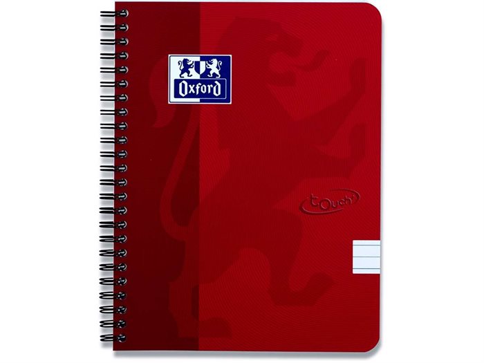 Oxford Touch notesbog A5 linieret 70 ark 90g rød